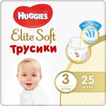 Подгузники-трусики, Huggies (Хаггис) 6-11 кг р. 3 25 шт элит софт