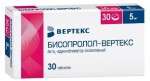 Бисопролол-Вертекс, табл. п/о пленочной 5 мг №30