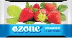 Салфетки влажные, Ozone (Озон) 15 шт аромат клубники