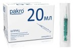Шприц одноразовый, Pakro (Пакро) 20 мл р. 0.8ммх40мм 21Gx1 1/2