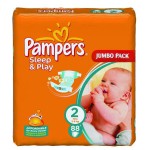 Подгузники, Pampers (Памперс) 3-6 кг р. 2 88 шт слип энд плей мини ромашка