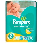 Подгузники, Pampers (Памперс) 3-6 кг р. 2 №72 нью беби мини