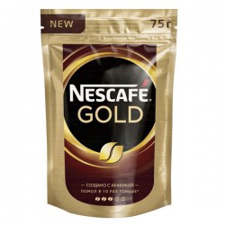 Кофе, Nescafe (Нескафе) 75 г №1 Голд растворимый с молотым мягк. упак.